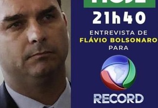 Flávio Bolsonaro falará à Record nesta Sexta-feira