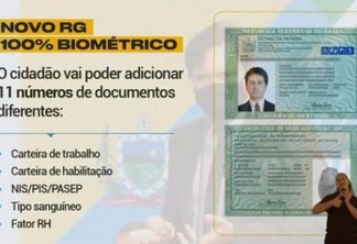 100% BIOMÉTRICO: RG digital é disponibilizado na Paraíba; veja quem pode baixar