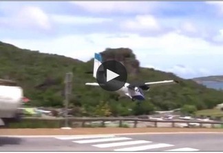 VEJA VIDEO:  Motorista quase é decapitado por avião