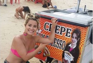 Curitibana vai passar férias no RN e descobre que foto sua ilustra carrinhos de crepes