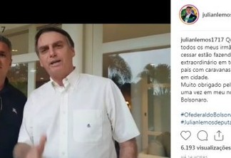 VEJA VÍDEO: Bolsonaro agradece apoio de paraibanos e crê em ampliação de votos no segundo turno