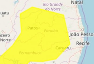 Inmet alerta para perigo potencial de baixa umidade em 142 municípios paraibanos