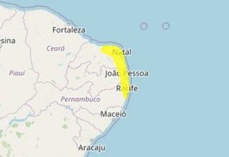 Inmet emite alerta de acumulado de chuva para João Pessoa e outras 33 cidades da Paraíba