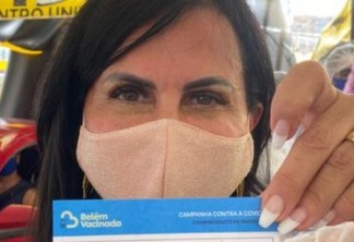 Gretchen é vacinada contra a Covid-19 em Belém-PA: "Chegou o grande dia" - VEJA MOMENTO