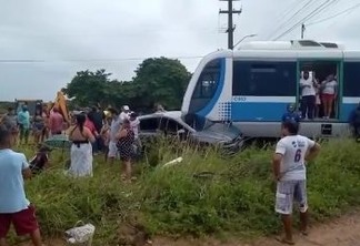 EM CABEDELO: Colisão entre trem e carro deixa uma pessoa ferida - VEJA VÍDEO