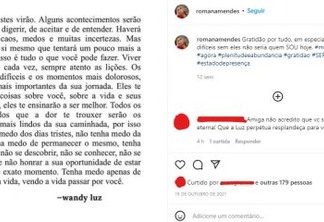 DESPEDIDA: última publicação de Romana Mendes no instagram fala sobre superar dias tristes e acontecimentos difíceis de digerir; confira