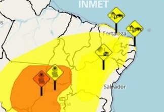 Inmet emite alertas de baixa humidade e ventos de até 60 km/h em mais de 140 cidades da Paraíba