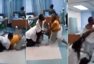 Esposa e amante vão visitar homem ao mesmo tempo em hospital e paciente tem que separar briga; VEJA O VIDEO