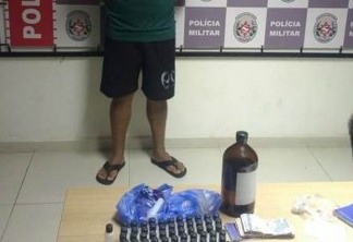 Suspeito de tráfico de drogas é preso com mais de 100 frascos de loló, em João Pessoa