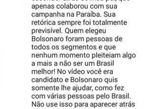 Carlos Bolsonaro comenta publicação de Julian Lemos: 'Não adianta postar vídeo antigo para se esconder atrás do meu pai'