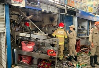Box no Centro Comercial de Passagem em João Pessoa é destruído por incêndio
