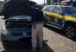 PRF recupera carro roubado no Espírito Santo que circulava clonado com placa da Bahia, na Paraíba