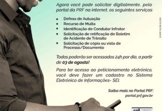 PRF institui peticionamento eletrônico para agilizar a prestação de serviços ao cidadão