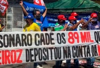 EM COREMAS: manifestantes protestam contra Bolsonaro e exibem faixa questionando depósitos de Queiroz - VEJA VÍDEO