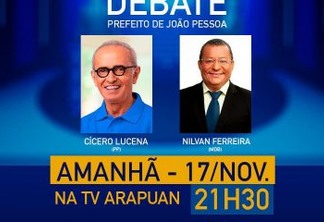 Tv Arapuan realiza primeiro debate do 2º turno com os candidatos Cícero Lucena e Nilvan Ferreira