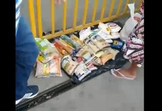 Vídeo mostra supostos venezuelanos vendendo cestas básicas doadas pela PMJP, na feira de Oitizeiro 