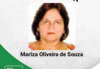 MAIS UMA VÍTIMA! Médica paraibana, Mariza Oliveira de Souza, morre em decorrência da covid-19