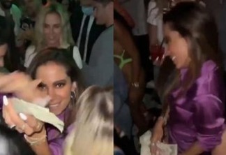 Anitta faz chuva de dinheiro em festa com aglomeração nos EUA
