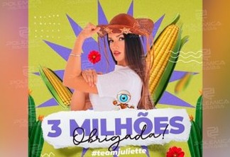 EM 24H! Juliette atinge 3 milhões de seguidores no instagram e supera famosos do grupo camarote