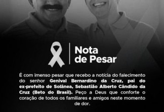 Tião Gomes emite nota de pesar pelo falecimento do pai do ex-prefeito de Solânea Beto do Brasil