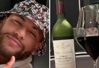 Neymar posta foto tomando vinho e preço choca fãs: 'Pagava todos meus boletos'