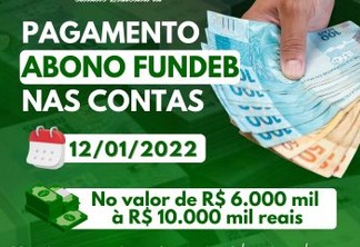 Pagamento do ABONO do FUNDEB injeta mais de meio milhão na economia local; valores chegam a mais de R$ 10.000 por profissional