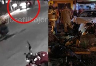IMAGENS FORTES: vídeo mostra momento exato em que carro em alta velocidade colide contra motocicleta no Centro de Patos; assista