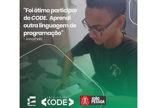 Iniciativa CODE promove a inclusão digital de jovens da rede pública de ensino de João Pessoa