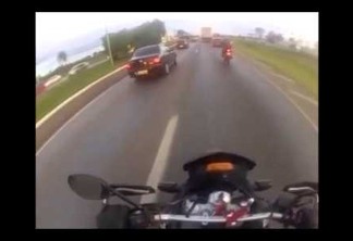 Vídeo mostra momento em que pneu atinge motociclista na BR-040 - VEJA VÍDEO