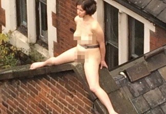 Mulher nua sentada em cima de telhado intriga moradores de Londres