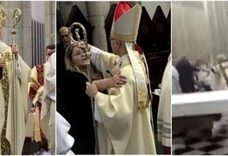 "COMUNISTA" !! - Arcebispo de São Paulo é covardemente agredido após celebrar missa - VEJA VÍDEO