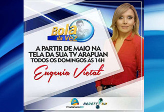 Eugênia Victal volta à TV com programa dominical na Arapuan