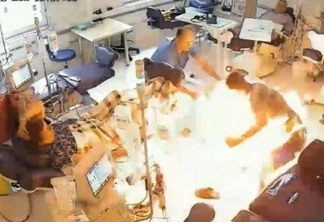 CENAS FORTES - Homem causa incêndio em hospital para matar rival; câmeras flagram momento