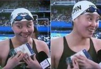 VEJA VÍDEO - Nadadora chinesa tem reação inusitada ao saber por repórter que levou o bronze na Rio 2016
