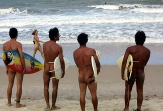 Praia de Tambaba recebe nona edição do campeonato de surf naturista; VEJA VÍDEO