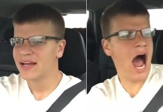 VEJA VÍDEO - Motorista flagra o próprio acidente ao fazer "vídeo selfie" cantando no carro