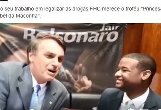 Bolsonaro chama FHC de 'Princesa Isabel da Maconha -VEJA VÍDEO