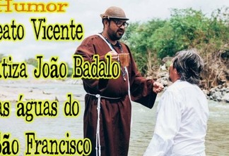 POLÊMICA: Beato Vicente "batiza" o poeta João Badalo nas águas do São Francisco em Monteiro - VEJA VÍDEO