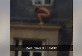 Vídeo: vizinha flagra amante nu agachado em parapeito no alto de prédio