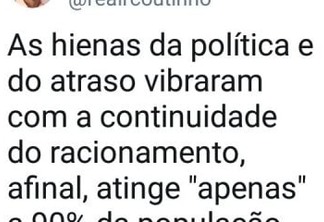 Nas redes sociais Ricardo Coutinho promete lutar pelo fim do racionamento em CG