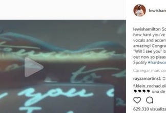 Em post no instagram, Hamilton elogia novo projeto de Anitta