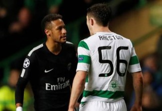 Atitude de Neymar com lateral do Celtic é criticada na Europa