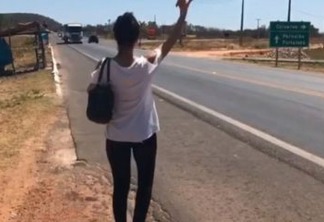 Paula Fernandes pede carona na estrada após problema com ônibus