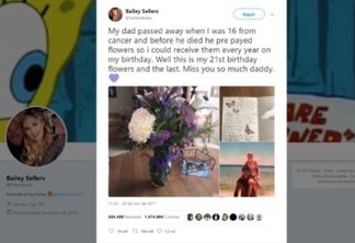Morto por câncer, pai 'envia' flores à filha no aniversário e emociona web