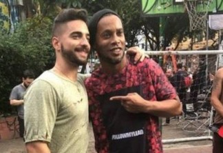Maluma grava clipe ao lado de Ronaldinho Gaúcho em SP