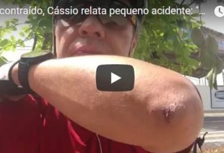 VÍDEO: Descontraído, Cássio relata pequeno acidente: 'Levei um estabaco'