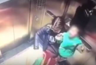 VEJA VÍDEO: Babá é flagrada dando socos em criança dentro de elevador