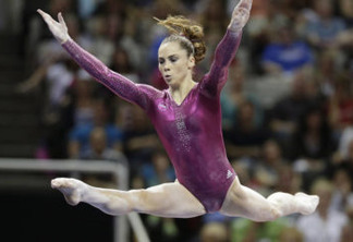 FILE - In this July 1, 2012, file photo, McKayla Maroney performs in the floor exercise event during the final round of the women's Olympic gymnastics trials in San Jose, Calif. Two-time Olympic medalist McKayla Maroney says she was molested for years by a former USA Gymnastics team doctor, abuse she said started in her early teens and continued for the rest of her competitive career. Maroney posted a lengthy statement on Twitter early Wednesday, Oct. 18, 2017,  that described the allegations of abuse against Dr. Larry Nassar, who spent three decades working with athletes at USA Gymnastics but now is in jail in Michigan awaiting sentencing after pleading guilty to possession of child pornography. (AP Photo/Jae C. Hong, File)