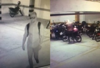 VEJA VÍDEO: Homem é flagrado danificando motocicleta no estacionamento do empresarial Royal Trade Center, em JP