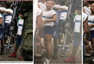 Foto de soldados armados revistando mochilas de crianças no RJ repercute na web